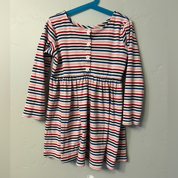 Hanna Andersson Girls’ Striped Cotton Play Dress with Buttons - Picture 1 of 3